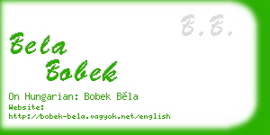 bela bobek business card