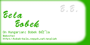 bela bobek business card